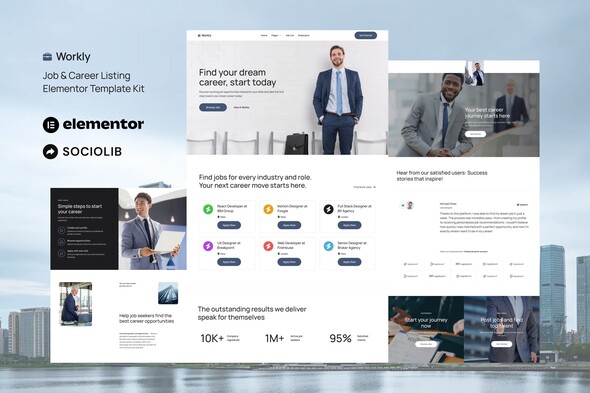 Workly - Job Listing & Career Recruitment Elementor Template Kit
